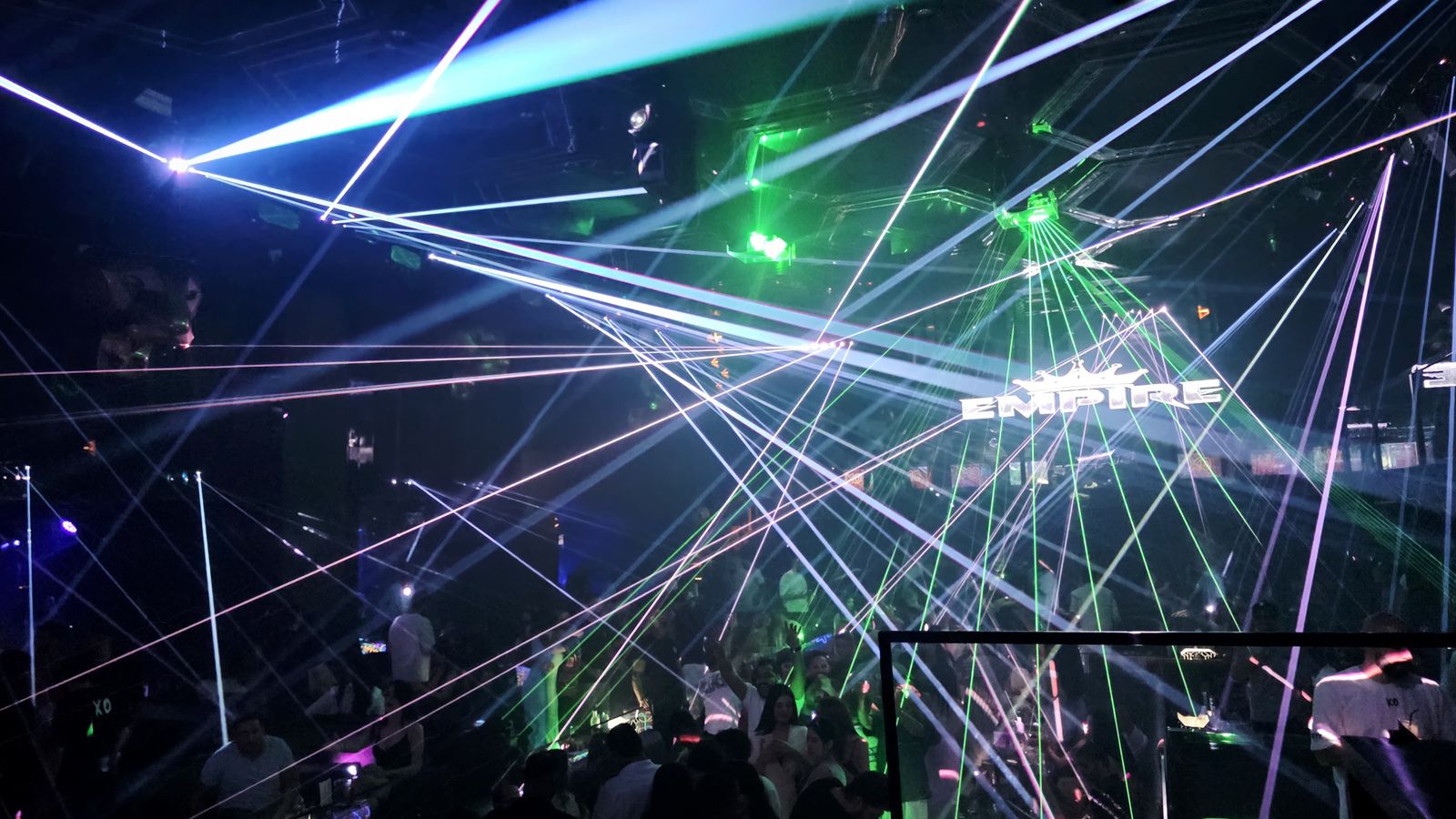 XO Club Dubai luxury nightclub in Business Bay at night